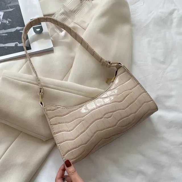 Tilly | Glittering Crocodile-Print Crossbody Bag