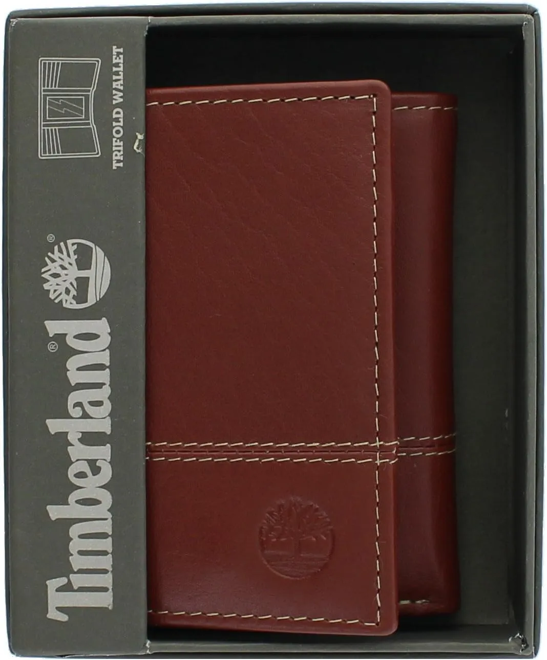 Timberland Men's Genuine Leather Rfid Blocking Trifold Wallet, Cognac, One Size