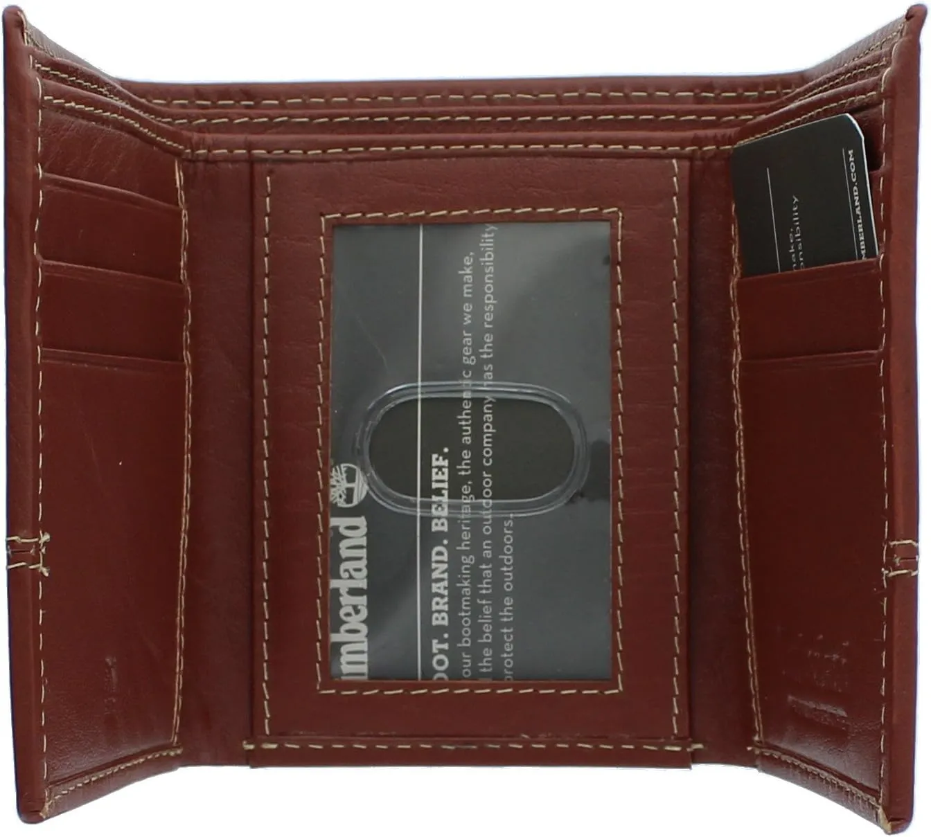 Timberland Men's Genuine Leather Rfid Blocking Trifold Wallet, Cognac, One Size