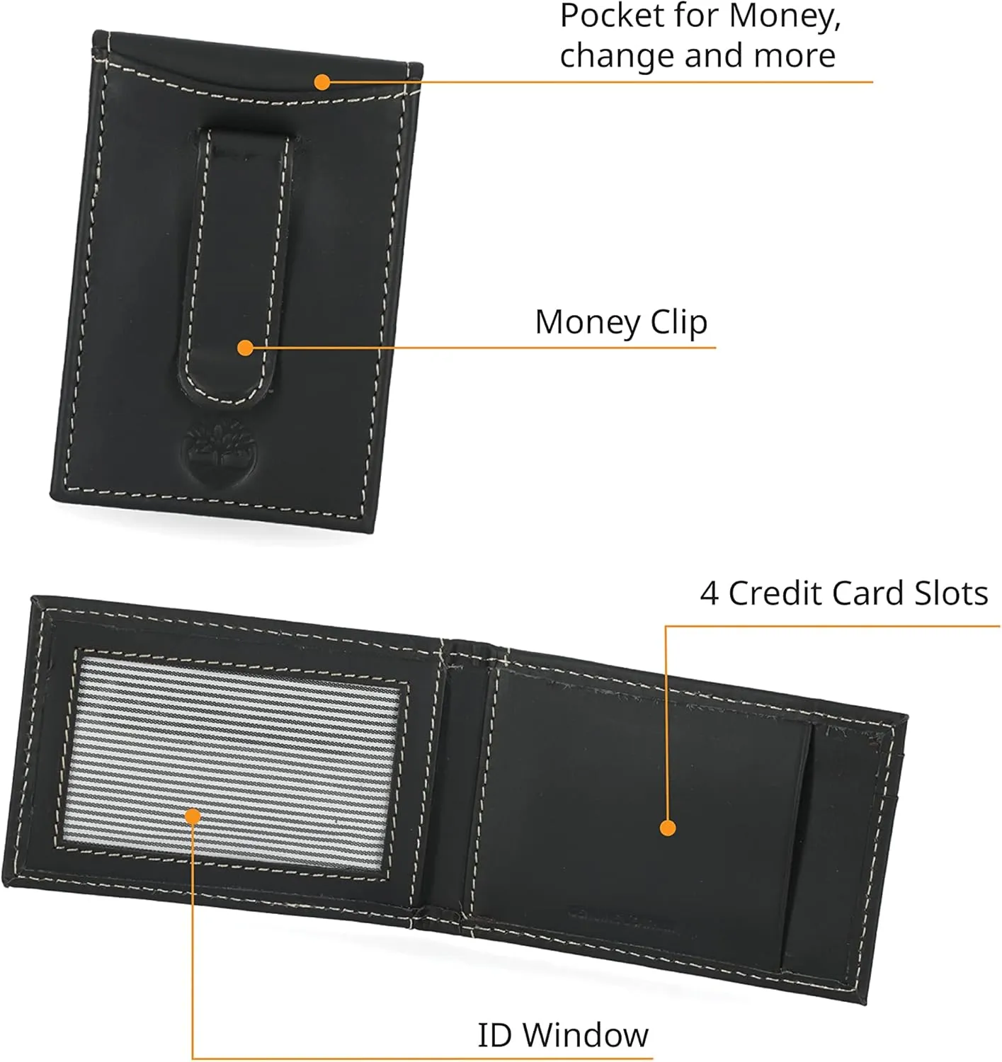 Timberland Men's Slim Leather Front Pocket Credit Card Holder Wallet