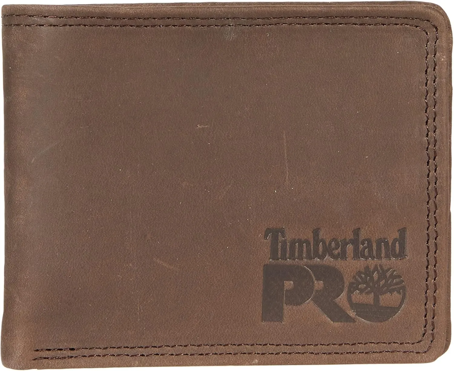 Timberland PRO Men's Slim Leather RFID Bifold Wallet with Back ID Window