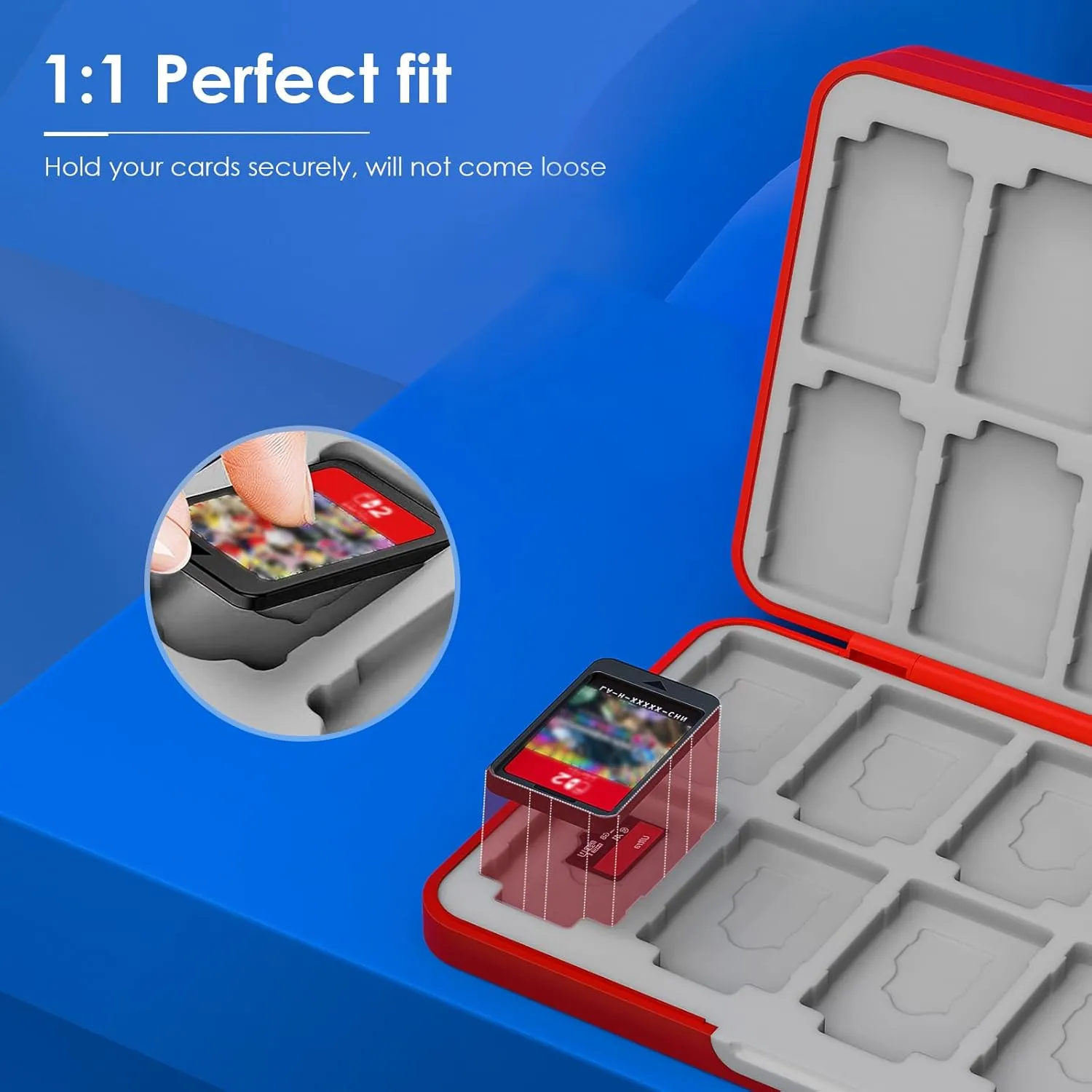 TiMOVO Game Card Case for Nintendo Switch OLED 2021/Switch/Switch lite, Game Holder Cartridge Case for Switch Game Cards and SD Cards, Compact & Portable Game Storage Case Box