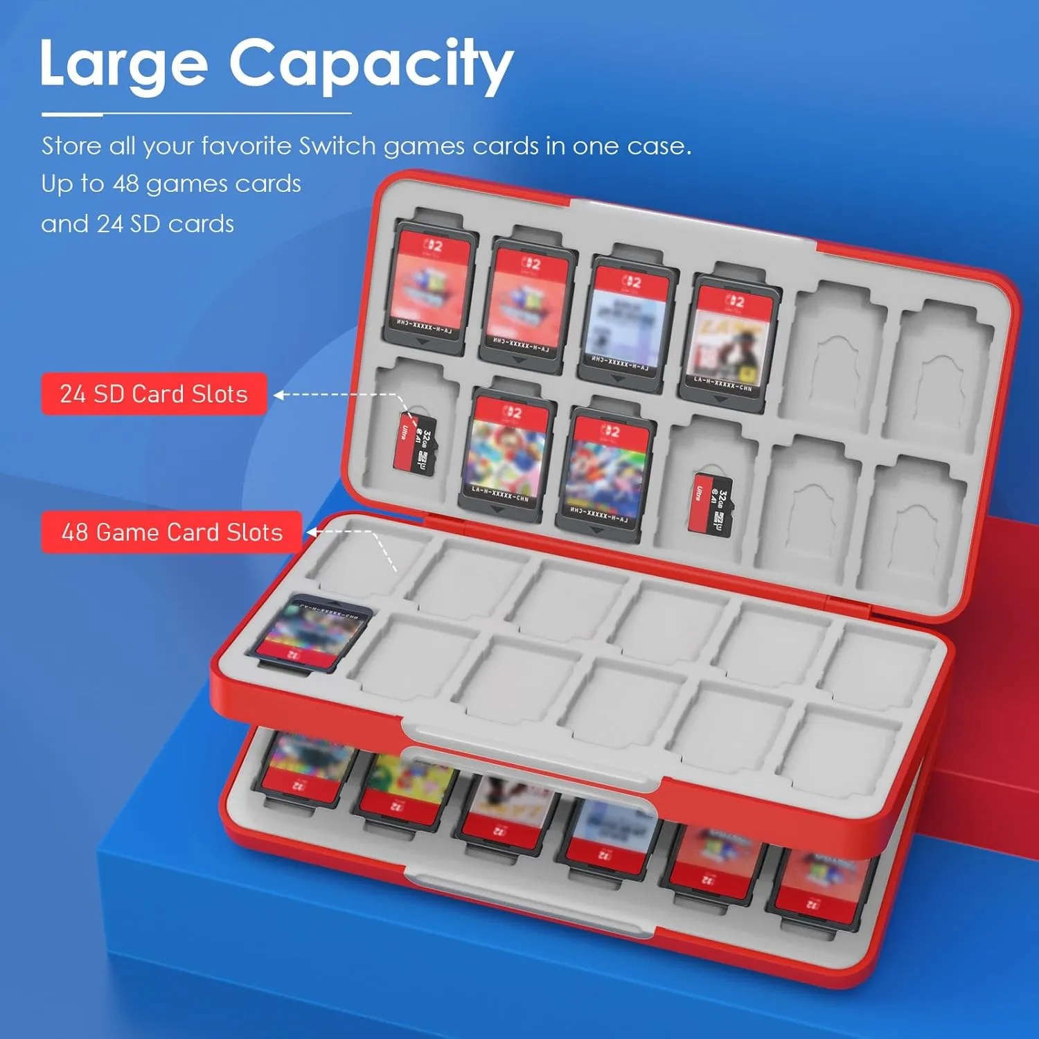 TiMOVO Game Card Case for Nintendo Switch OLED 2021/Switch/Switch lite, Game Holder Cartridge Case for Switch Game Cards and SD Cards, Compact & Portable Game Storage Case Box