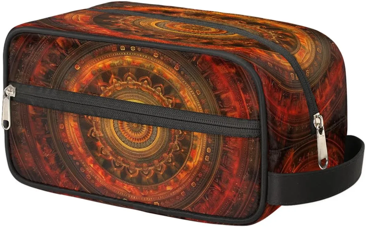 Toiletry Bag for Men Dark Circular Travel Toiletry Organizer Traveling Dopp Kit Shaving Bag with Large Capacity for Toiletries Accessories