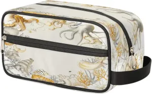 Toiletry Bag for Men Sealife Circular Travel Toiletry Organizer Hanging Dopp Kit Shaving Bag with Large Capacity for Toiletries