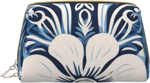 Toiletry Bag for Women Men Dopp Kit Travel Makeup Bag Light Indigo Traditional Pattern Make Up Organizers Cosmetic Bag