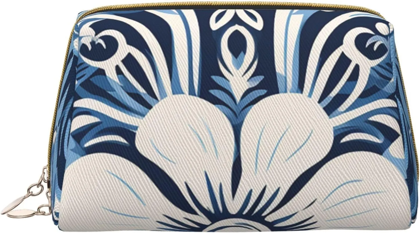 Toiletry Bag for Women Men Dopp Kit Travel Makeup Bag Light Indigo Traditional Pattern Make Up Organizers Cosmetic Bag