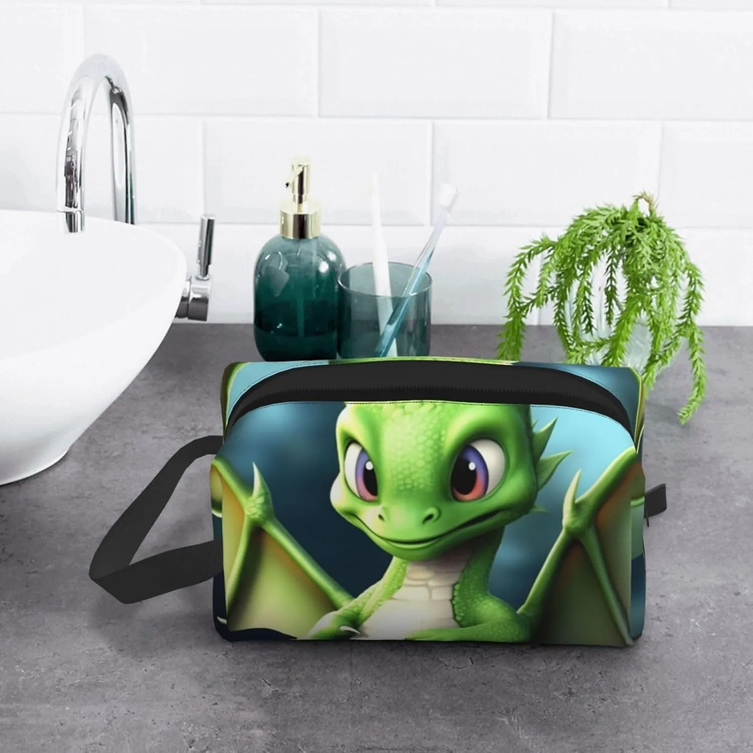 Toiletry Bag for Women Men Dopp Kit Travel Makeup Bag Make Up Organizers Cosmetic Bag Dragon Cute Hanging Toiletry Bag Shaving Bag with Large Capacity for Travel