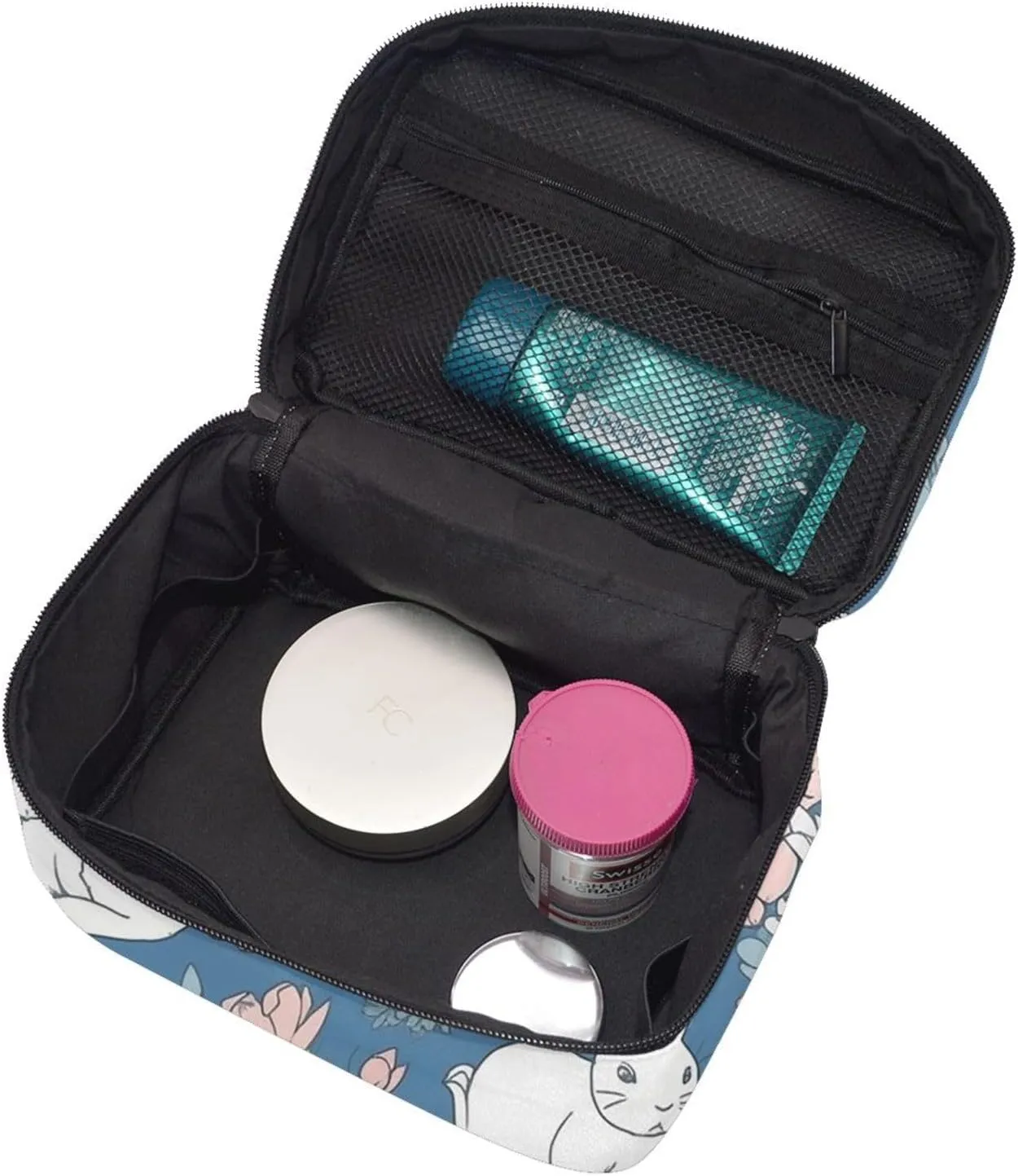 Toiletry Bag for Women Men Dopp Kit Travel Makeup Bag Make Up Organizers Cosmetic Bag Flowers and Rabbit Hanging Toiletry Bag Shaving Bag with Large Capacity for Travel