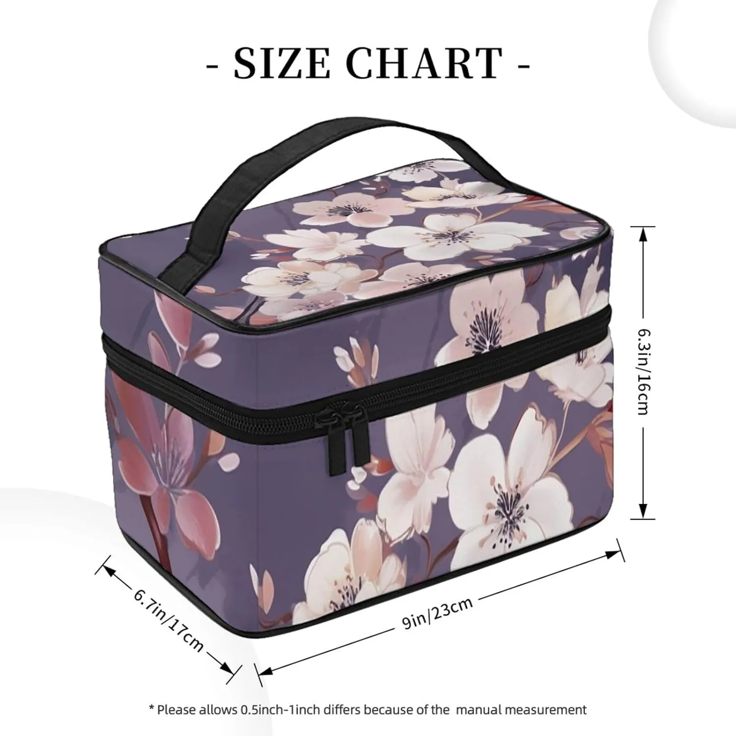 Toiletry Bag for Women Men Dopp Kit Travel Makeup Bag Make Up Organizers Cosmetic Bag Flowers on Purple Background Hanging Toiletry Bag Shaving Bag with Large Capacity for Travel