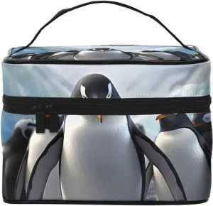 Toiletry Bag for Women Men Dopp Kit Travel Makeup Bag Make Up Organizers Cosmetic Bag Funny Penguins Hanging Toiletry Bag Shaving Bag with Large Capacity for Travel