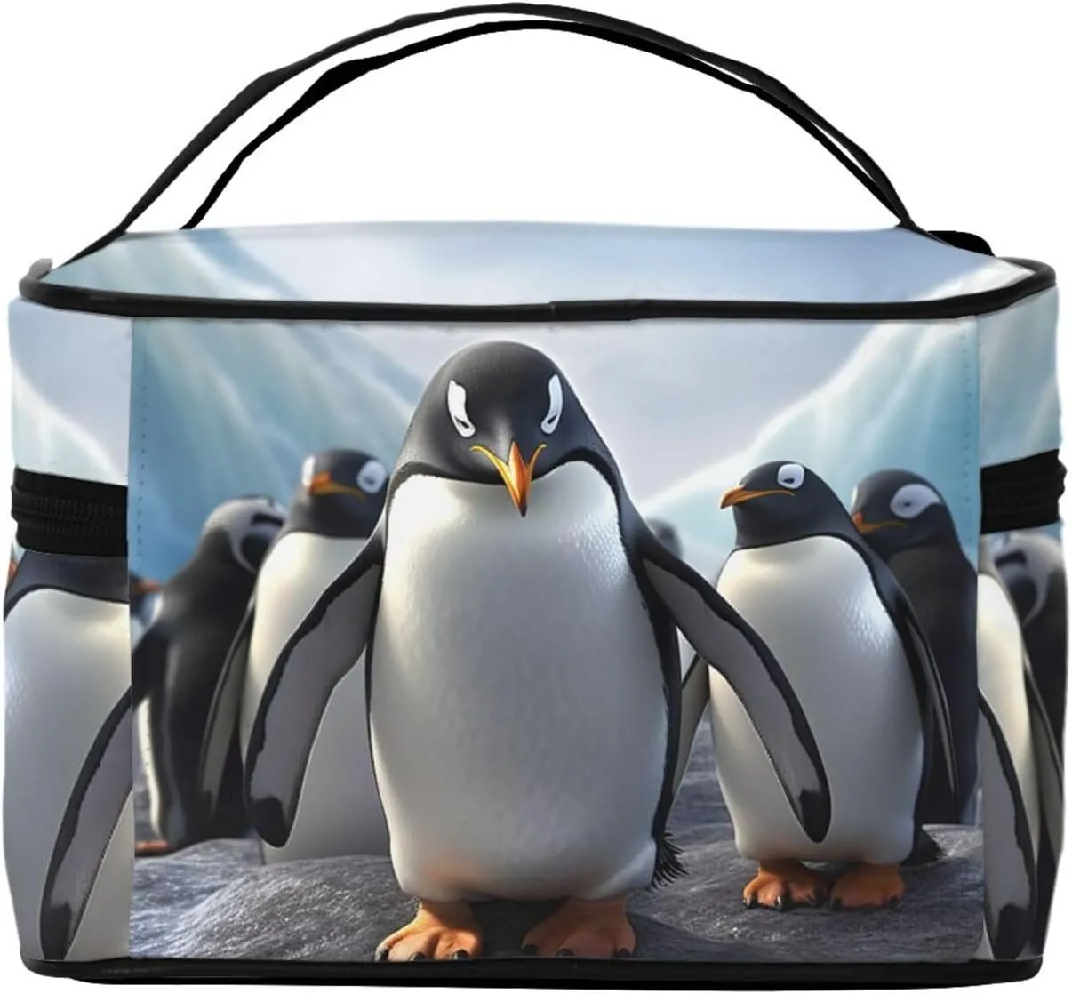 Toiletry Bag for Women Men Dopp Kit Travel Makeup Bag Make Up Organizers Cosmetic Bag Funny Penguins Hanging Toiletry Bag Shaving Bag with Large Capacity for Travel