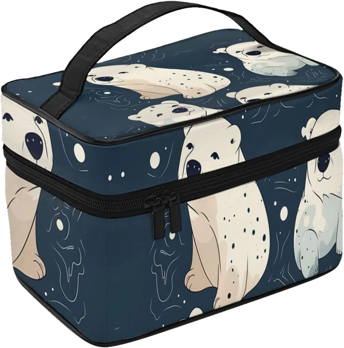 Toiletry Bag for Women Men Dopp Kit Travel Makeup Bag Make Up Organizers Cosmetic Bag Hand Drawn Polar Bear Hanging Toiletry Bag Shaving Bag with Large Capacity for Travel