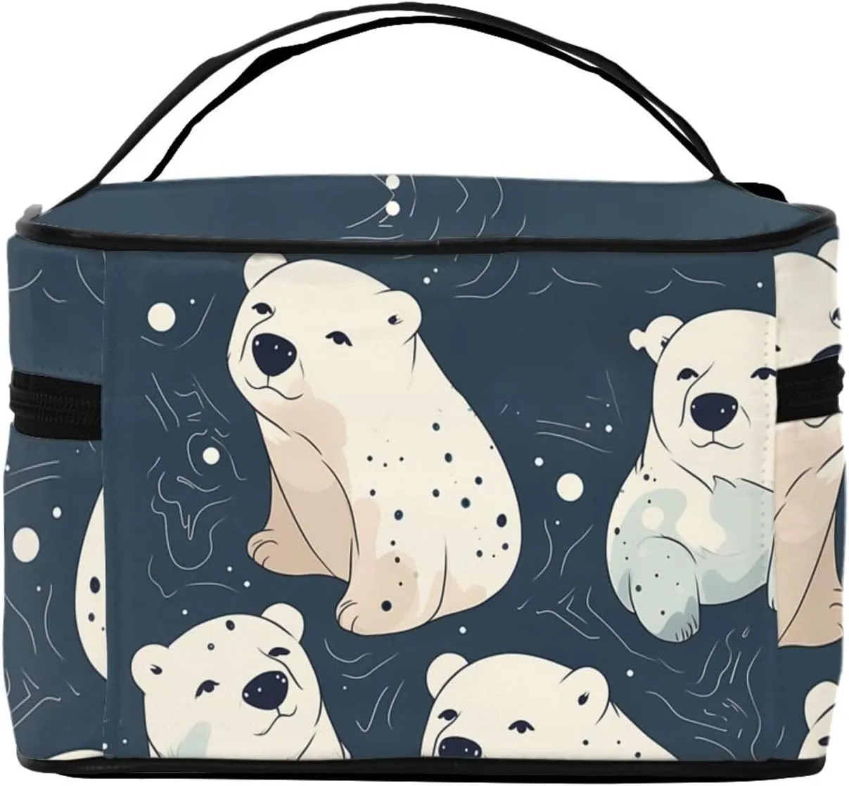 Toiletry Bag for Women Men Dopp Kit Travel Makeup Bag Make Up Organizers Cosmetic Bag Hand Drawn Polar Bear Hanging Toiletry Bag Shaving Bag with Large Capacity for Travel