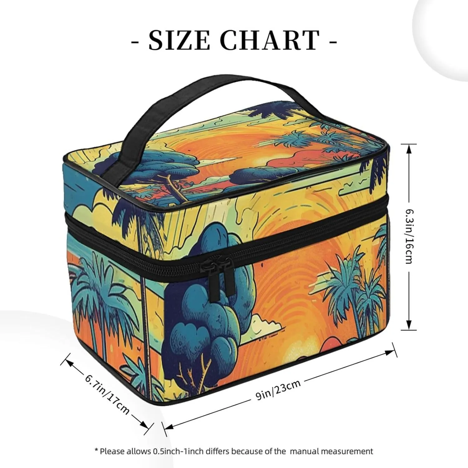 Toiletry Bag for Women Men Dopp Kit Travel Makeup Bag Make Up Organizers Cosmetic Bag Palm Trees on the Island Hanging Toiletry Bag Shaving Bag with Large Capacity for Travel