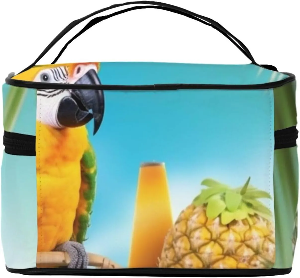 Toiletry Bag for Women Men Dopp Kit Travel Makeup Bag Make Up Organizers Cosmetic Bag Summer Parrot Pineapple Birds Hanging Toiletry Bag Shaving Bag with Large Capacity for Travel