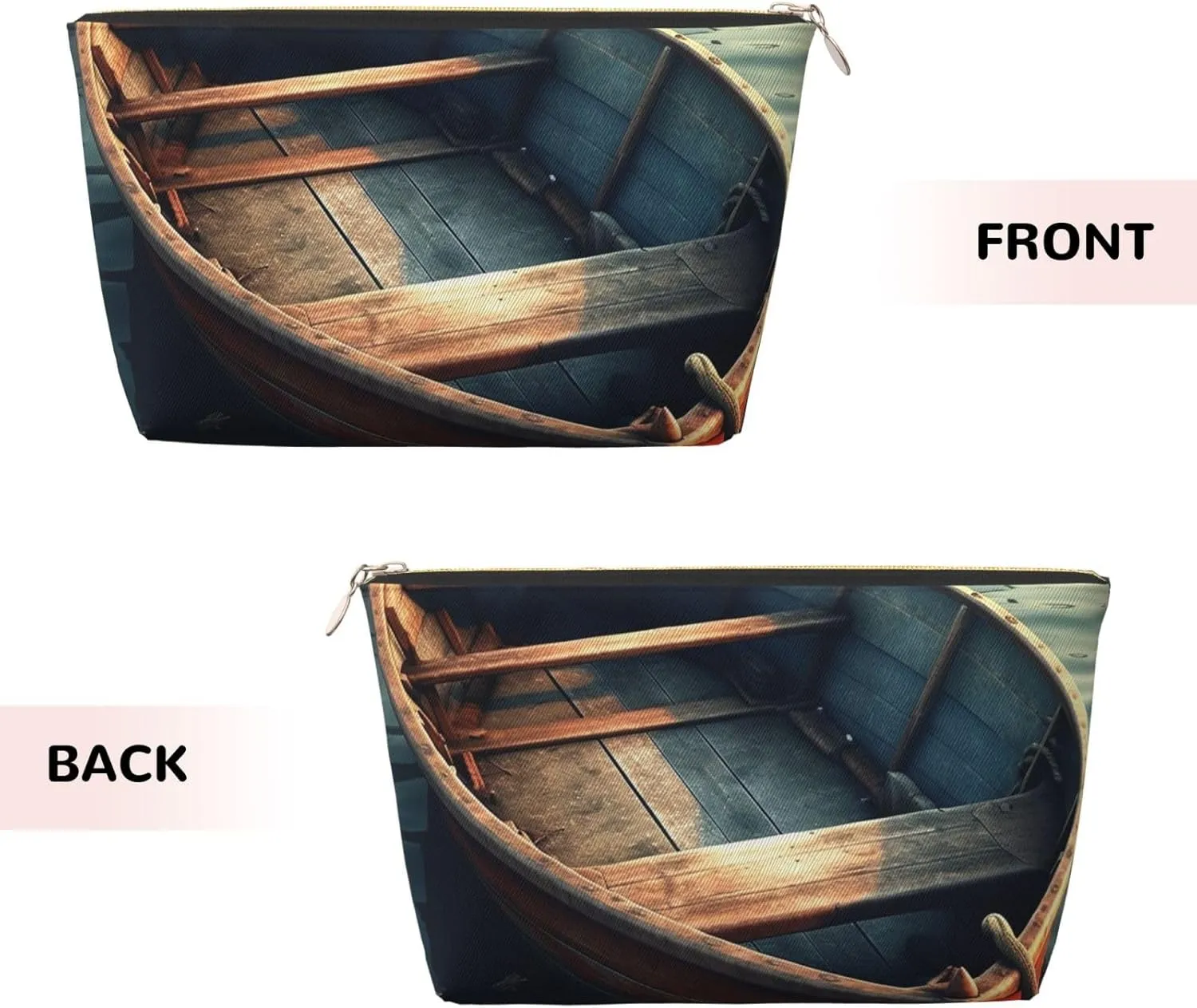 Toiletry Bag for Women Men Dopp Kit Travel Makeup Bag Wooden Boat on Water Make Up Organizers Cosmetic Bag
