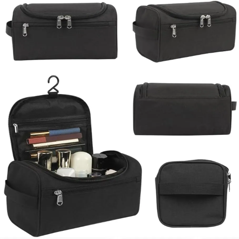Toiletry Bag Portable Wash Bag Handheld Cosmetic Organiser for Travel(Black)
