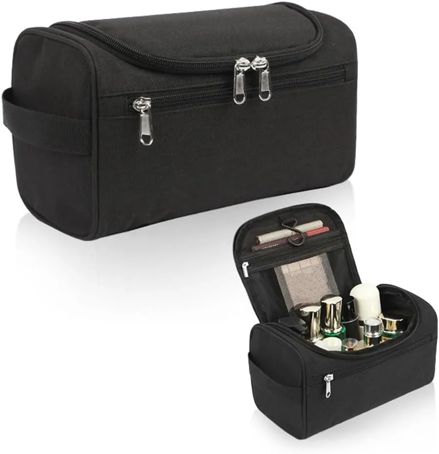 Toiletry Bag Portable Wash Bag Handheld Cosmetic Organiser for Travel(Black)