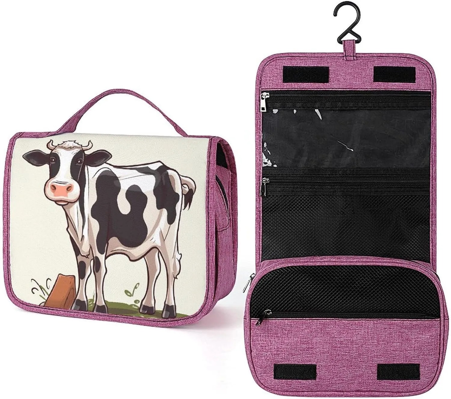 Toiletry Bags, Dairy Cow Print Toiletry Bags,travel Makeup Bag with Hanging Hook Suitable for Toiletries,travel Essentials, style