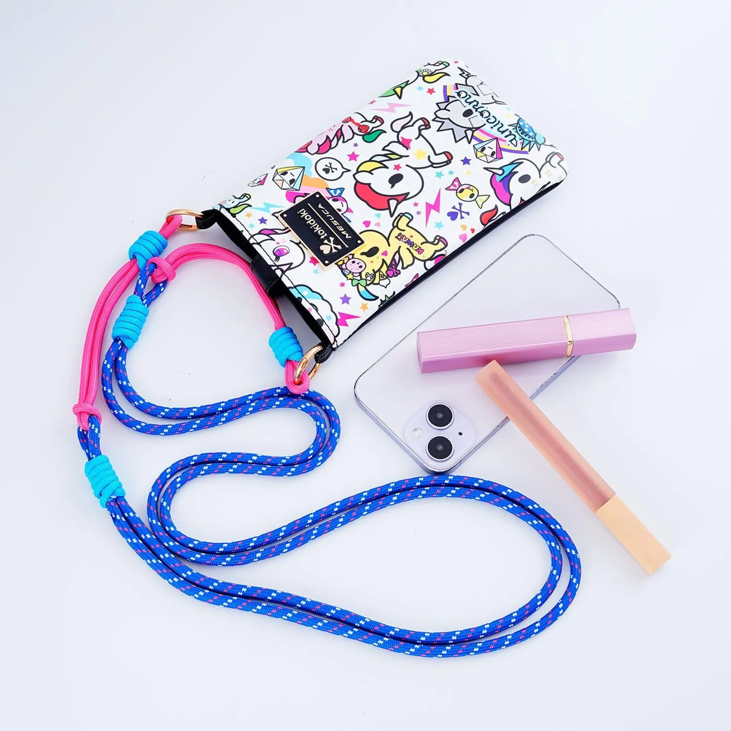 Tokidoki PU Leather Crossbody Cell Phone Purse, Lightweight Shoulder Bag Wallet Credit Card