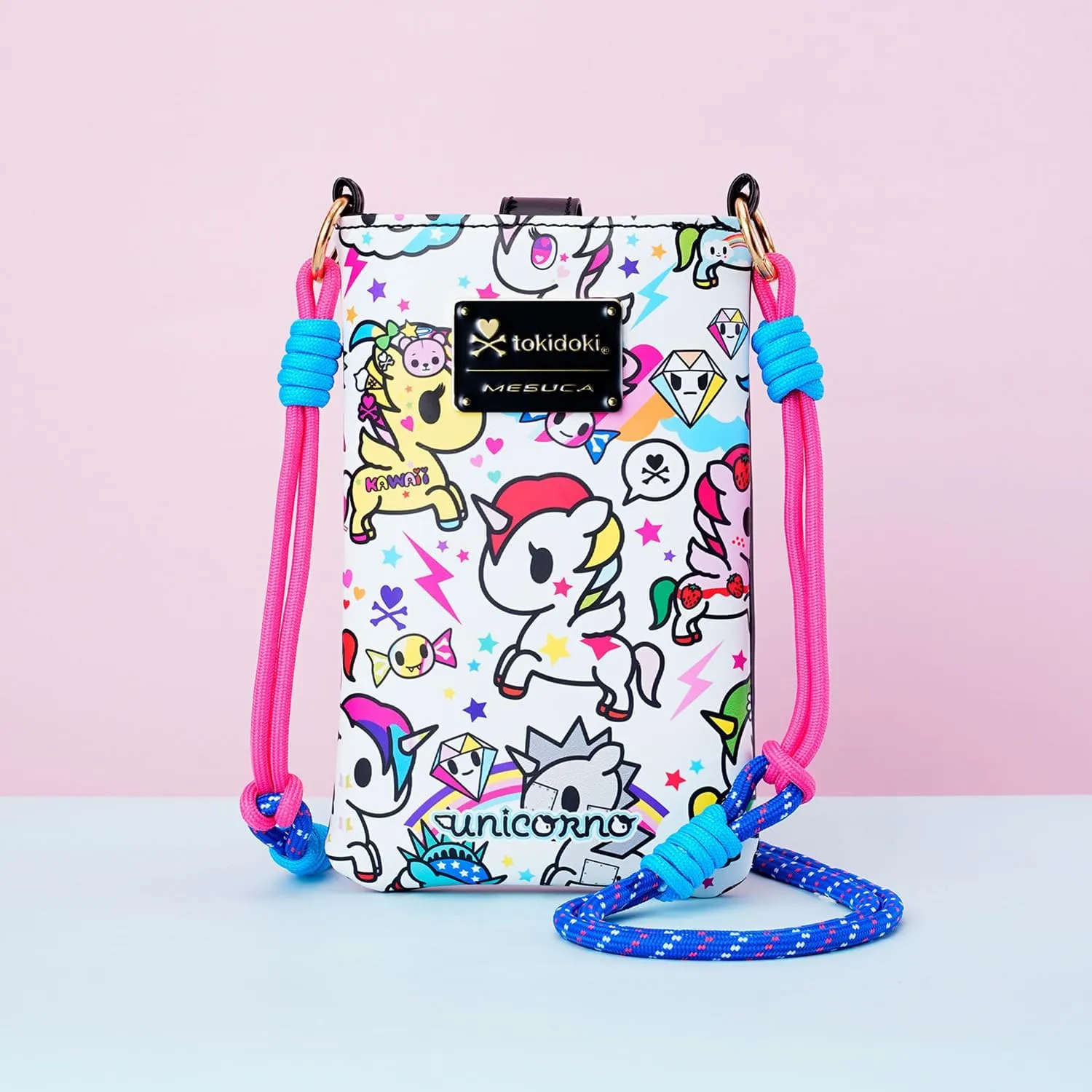 Tokidoki PU Leather Crossbody Cell Phone Purse, Lightweight Shoulder Bag Wallet Credit Card