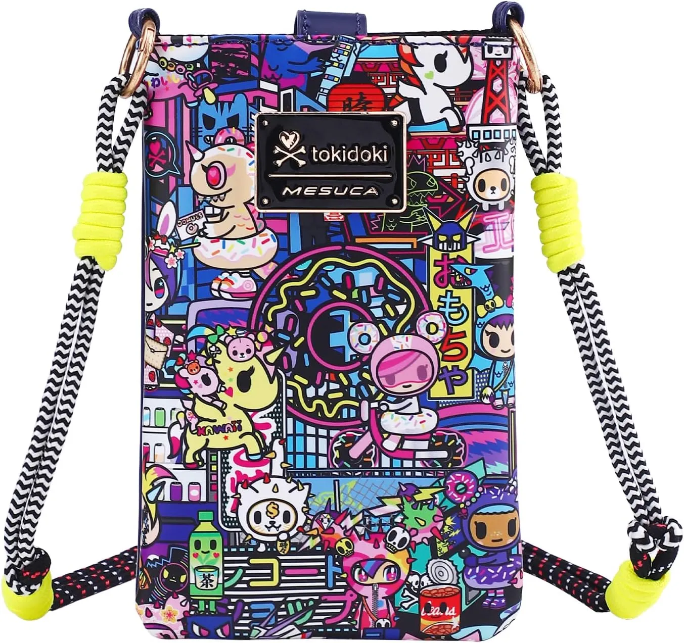 Tokidoki PU Leather Crossbody Cell Phone Purse, Lightweight Shoulder Bag Wallet Credit Card
