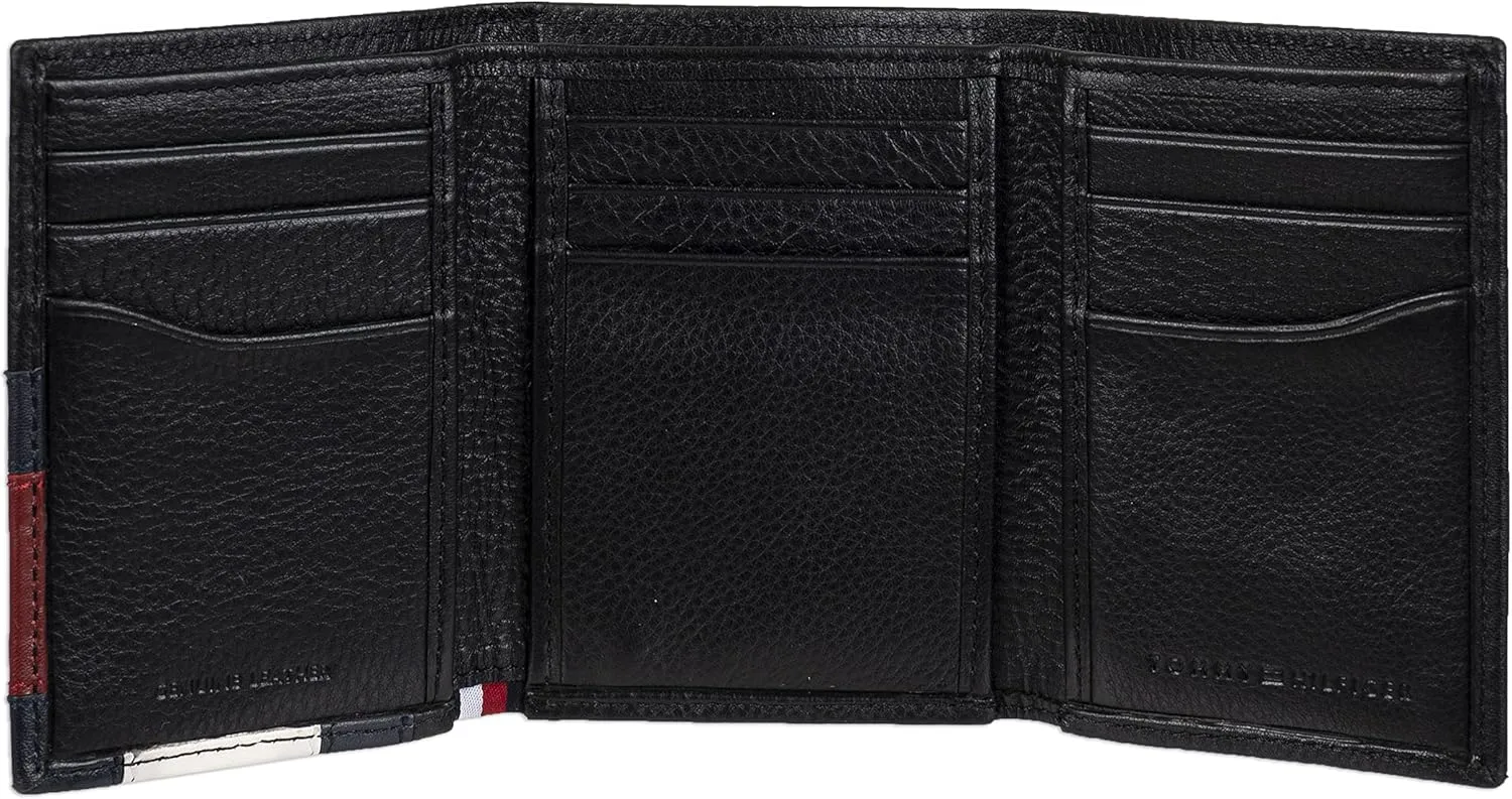 Tommy Hilfiger Men's Compact Trifold Wallet with ID Window and Multiple Card Slots