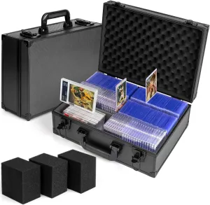 Top Loader Case, Trading Card Storage Box with Key Lock for Sports Cards, Trading Cards, Hard Case Holds 600  Top Loaders or 130  35pt One Touch