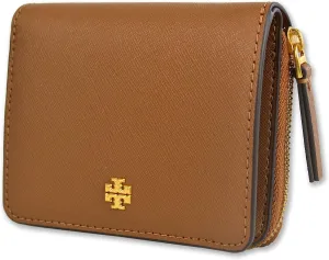 Tory Burch Womens 147606 Saffiano Leather Emerson Zip Around Mini Wallet, (909 Moose)