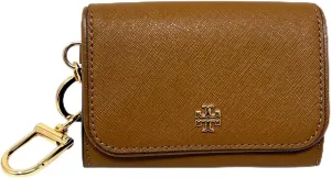 Tory Burch Women's 157146 Crossgrain Leather Emerson Flap Card Case Wallet (Moose)