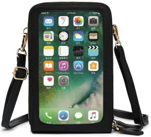 Touch Screen Bag Purse for Samsung Galaxy Note 10 Plus Crossbody Cell Phone Bag for Women Shoulder Handbag Leather Wallet Case with Credit Card Slots Adjustable Shoulder Strap,Black