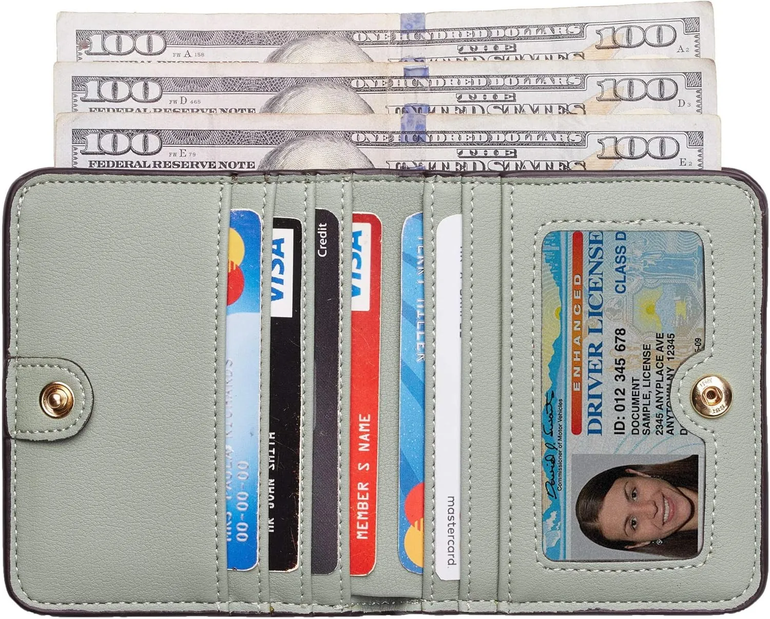 Toughergun Wallet Women Rfid Blocking Small Compact Bifold Luxury Leather Pocket Wallet Ladies Mini Purse with ID Window