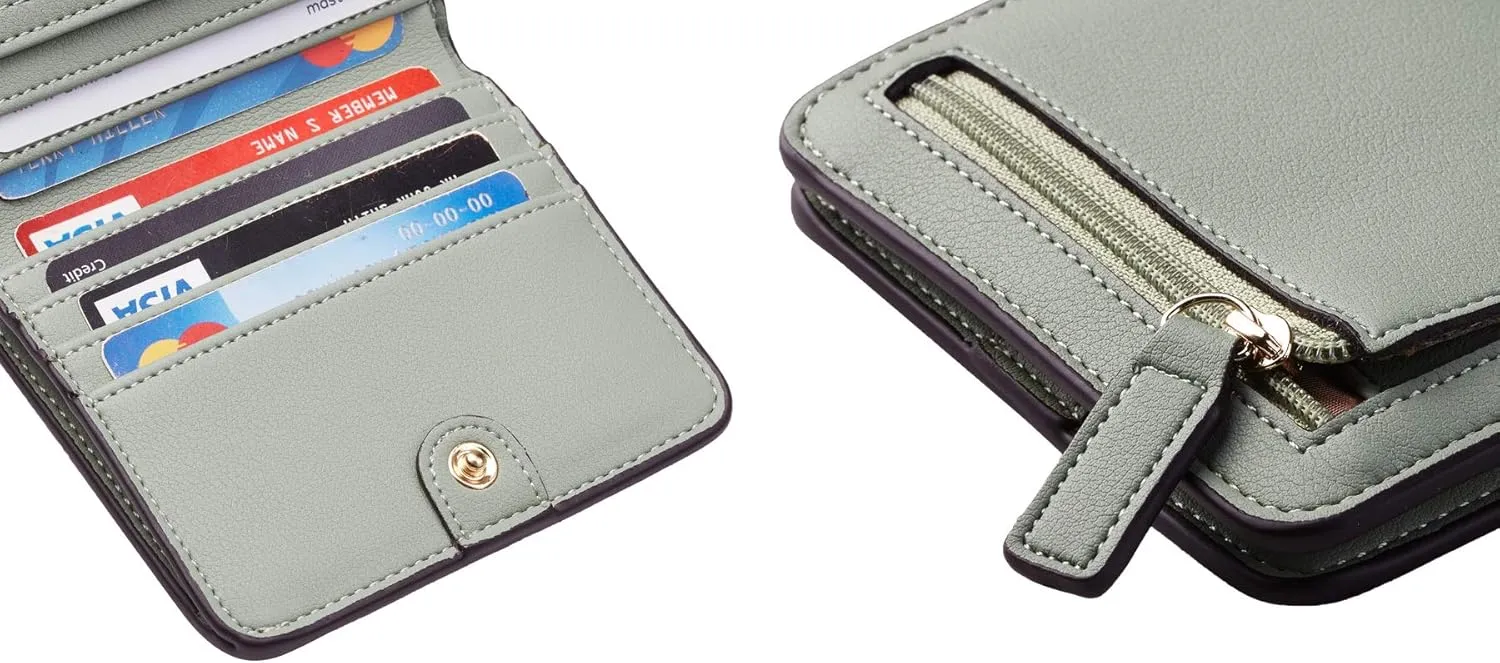 Toughergun Wallet Women Rfid Blocking Small Compact Bifold Luxury Leather Pocket Wallet Ladies Mini Purse with ID Window