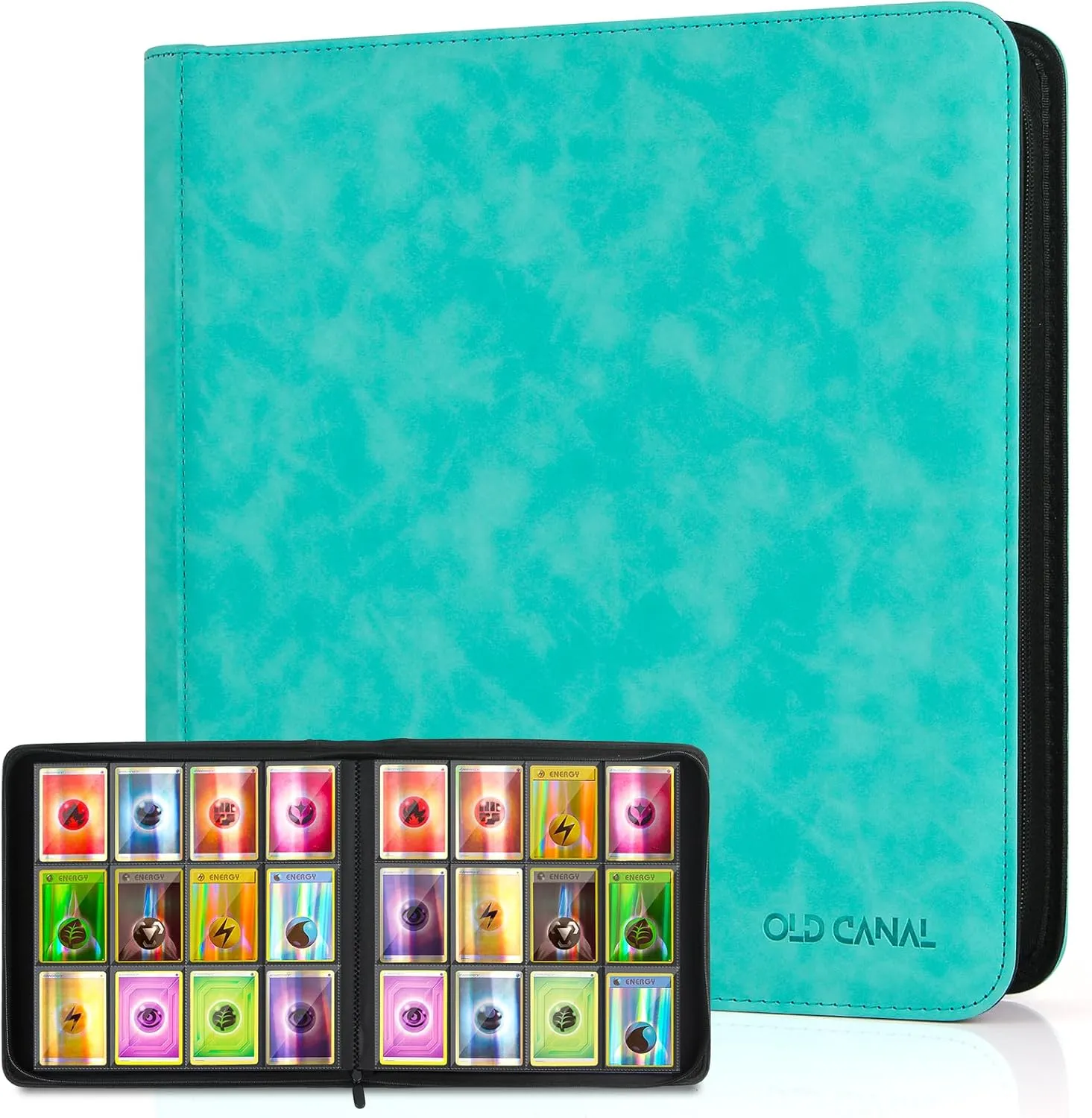 Trading Card Binder, 12 Pocket Card Album Folder Hold Up to 720 Cards, Premium and Durable Zipper Binder, Cards Holder Album for MTG, TCG, Baseball Cards, Football Cards (Tiffany Blue)