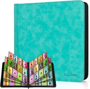Trading Card Binder, 12 Pocket Card Album Folder Hold Up to 720 Cards, Premium and Durable Zipper Binder, Cards Holder Album for MTG, TCG, Baseball Cards, Football Cards (Tiffany Blue)