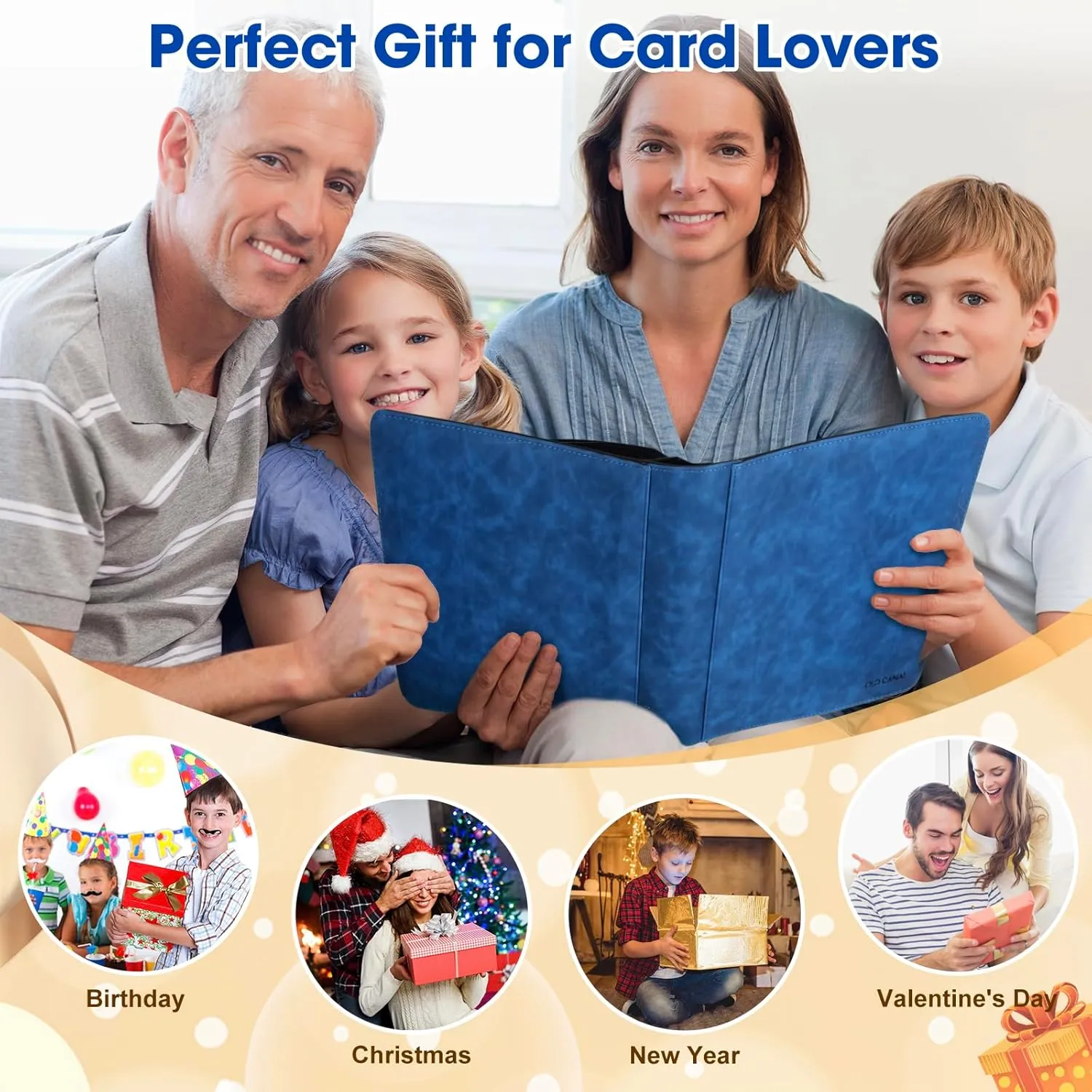 Trading Card Binder, 9 Pocket Card Album Folder Hold Up to 540 Cards, Premium and Durable Zipper Binder, Cards Holder Album for MTG, TCG, Baseball Cards, Football Cards (Sapphire Blue)