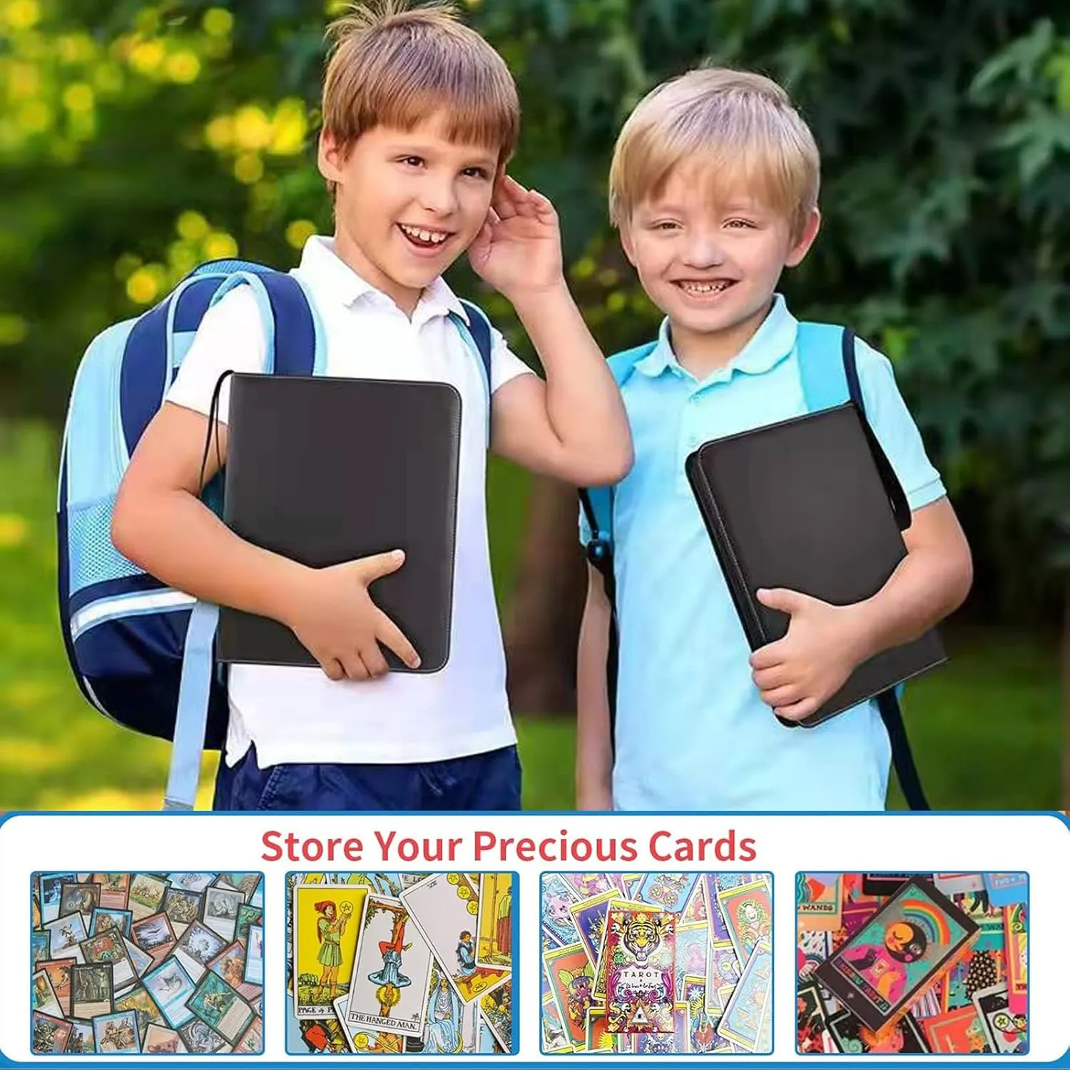 Trading Card Binder, 900 Pockets Card Sleeves with Zipper Card Display,Collectible Card Packs, for Game Cards,Premium Card Book, Sports Cards (red)