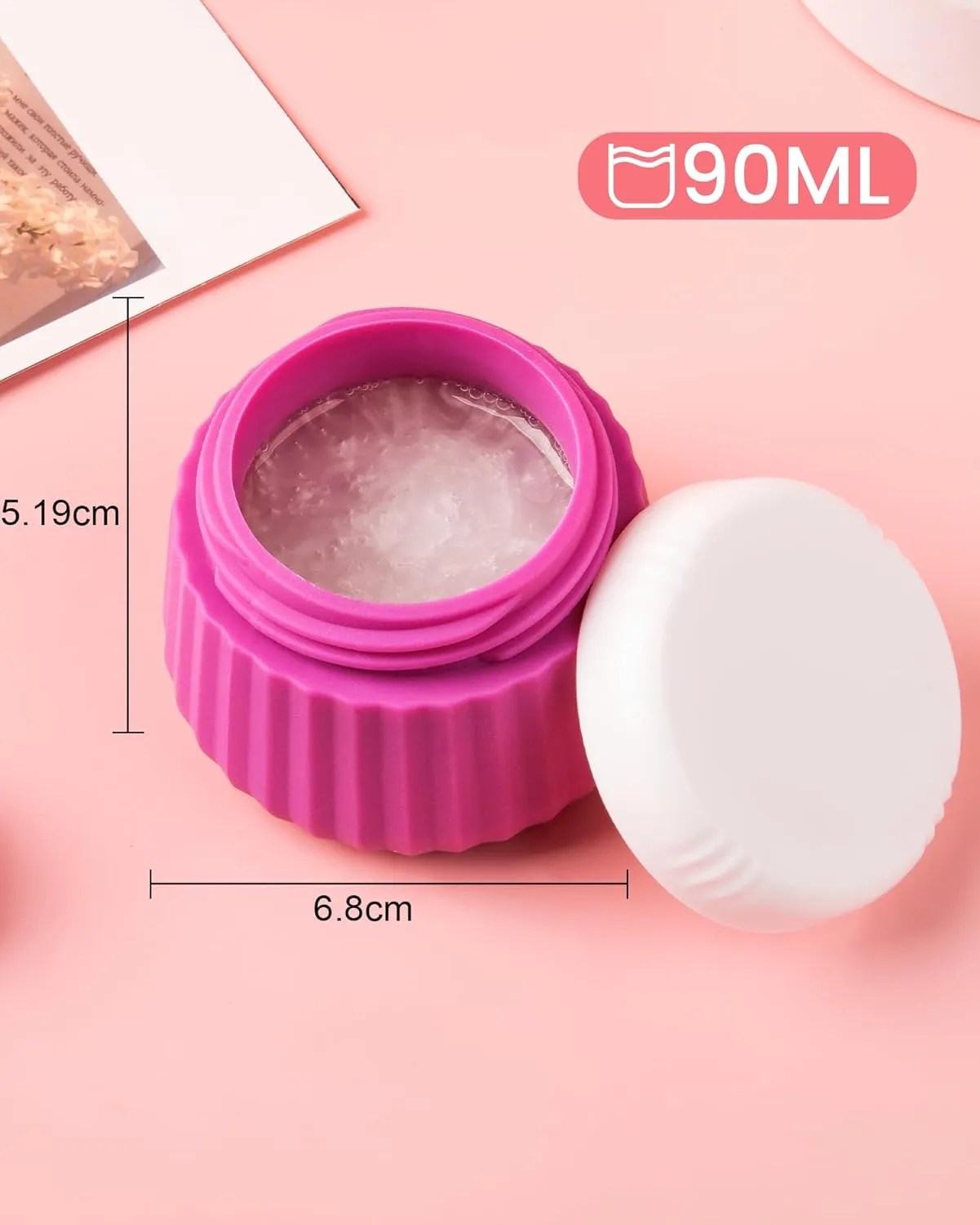Travel Containers for Toiletries 4 Pack, TSA Approved Travel Size Toiletries, Travel Size Containers, With Clear Bag Leak Proof Silicone Jars, Travel Essentials Creams Jars Carrying Small Items