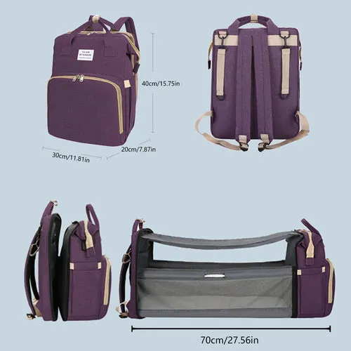 Travel Diaper Bag with Foldable Changing Station and Insulated Pocket for Parents on the Go