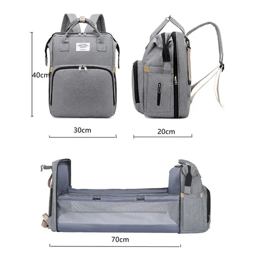 Travel Diaper Bag with Foldable Changing Station and Insulated Pocket for Parents on the Go