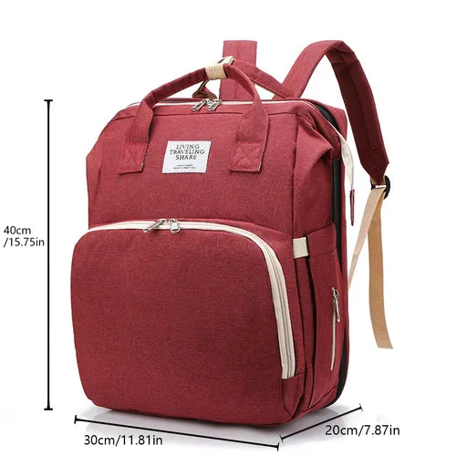 Travel Diaper Bag with Foldable Changing Station and Insulated Pocket for Parents on the Go