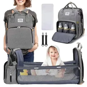 Travel Diaper Bag with Foldable Changing Station and Insulated Pocket for Parents on the Go