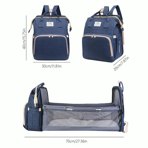Travel Diaper Bag with Foldable Changing Station and Insulated Pocket for Parents on the Go