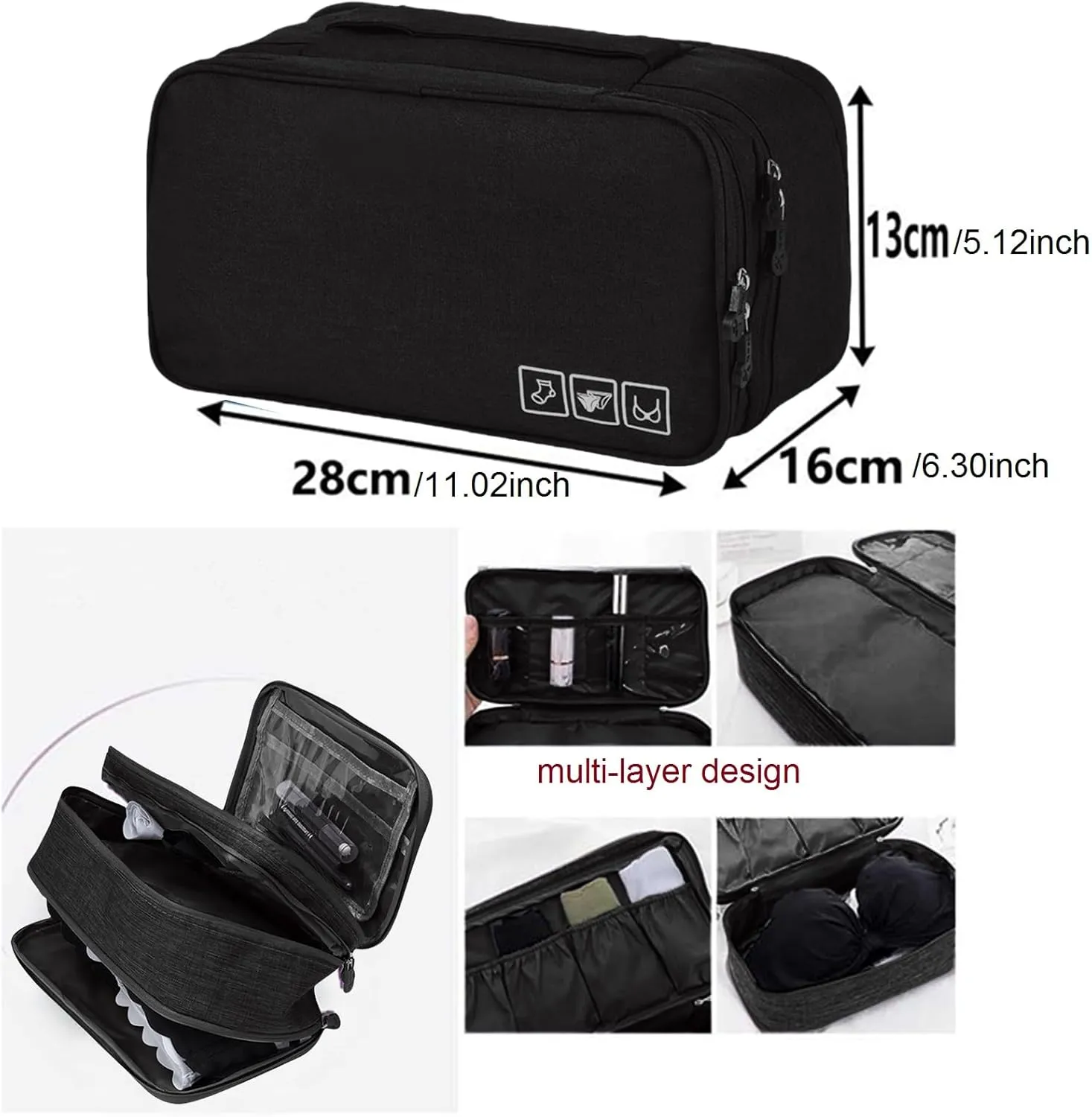 Travel Multi-function Underwear Organize Storage Bag Portable Bra Socks Lingerie Accessories Pack Cube Toiletry Bag