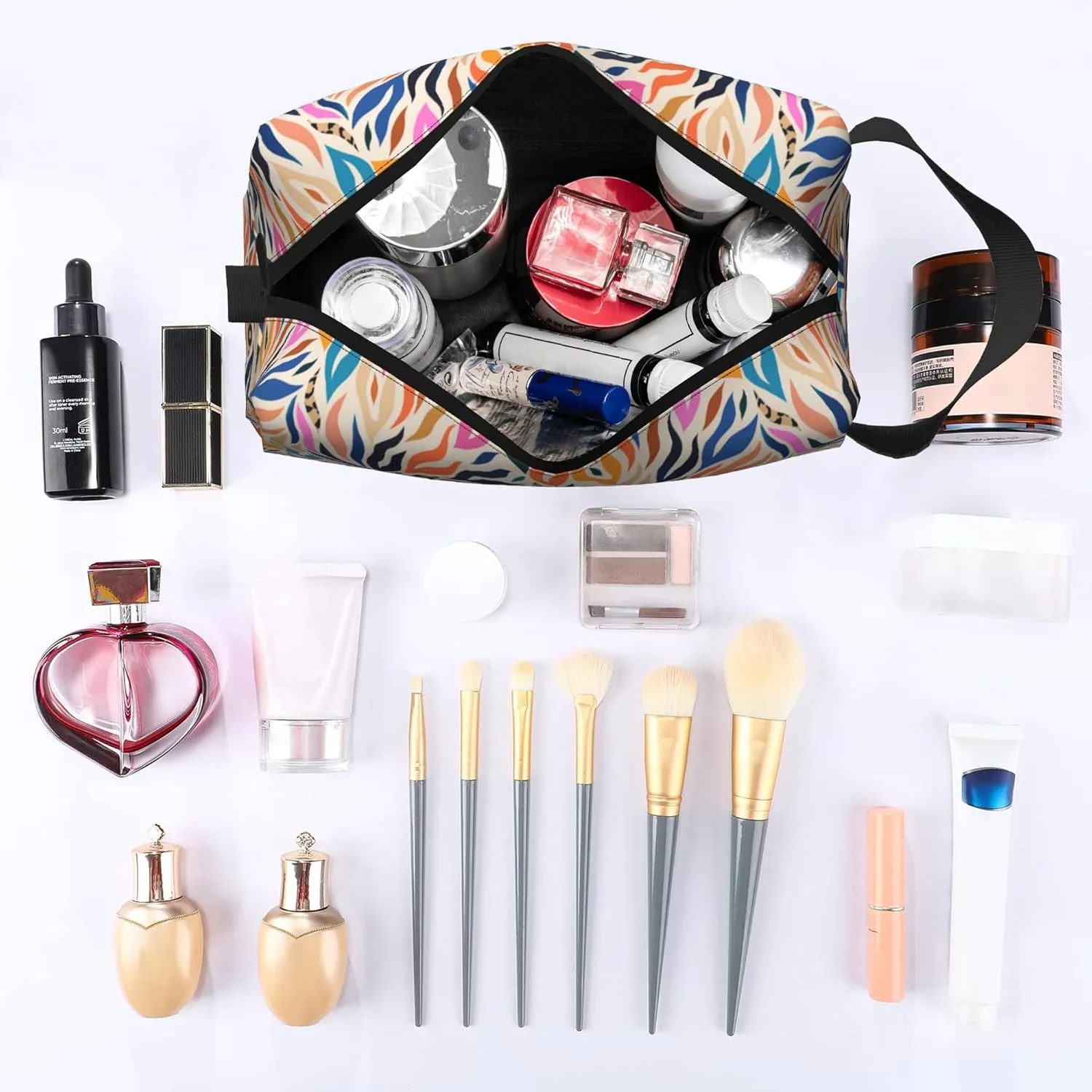 Travel Toiletry Bag Colorful Print Personalized Travel Makeup Bag Large Capacity with Zipper Multi-Style Portable,Women and Men Gift Idea Travel Cosmetic Bag