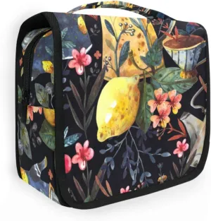Travel Toiletry Bag Cosmetic Bag Vintage Tableware Portable Hanging Cosmetic Case Traveling With Leakproof Compartment Makeup Toiletries Cosmetic Organizer for Women Men