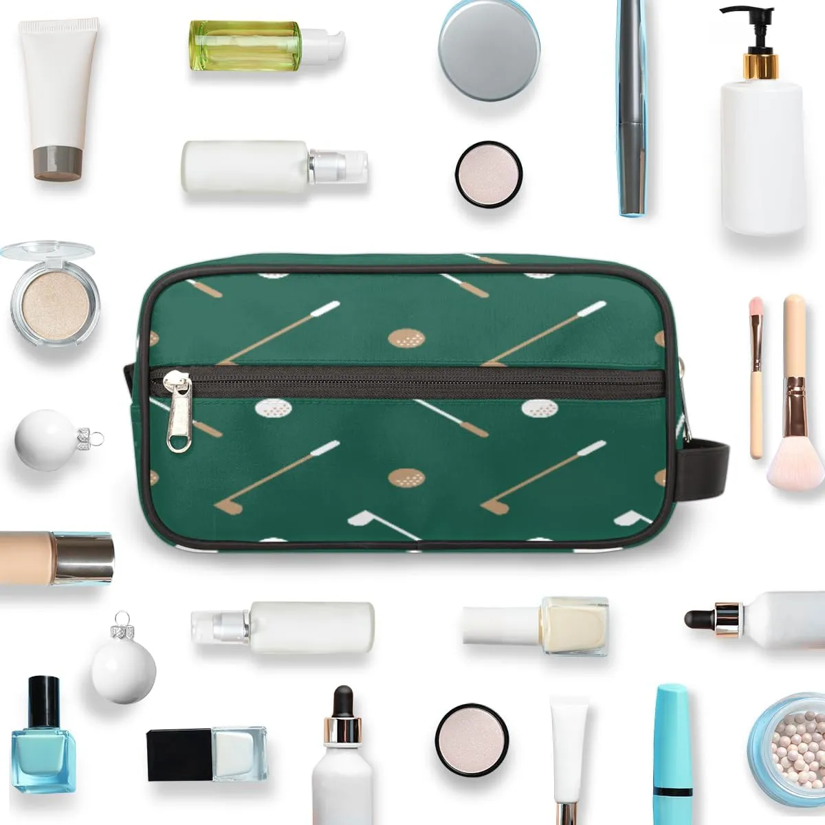 Travel Toiletry Bag for Kids Boys Men Women,Golf Club Sport Waterproof Make up Bag for Travel, Shaving Bag Dopp Kit, Cosmetic Bag-Hangable Makeup Pouch, Men's Bathroom Bag