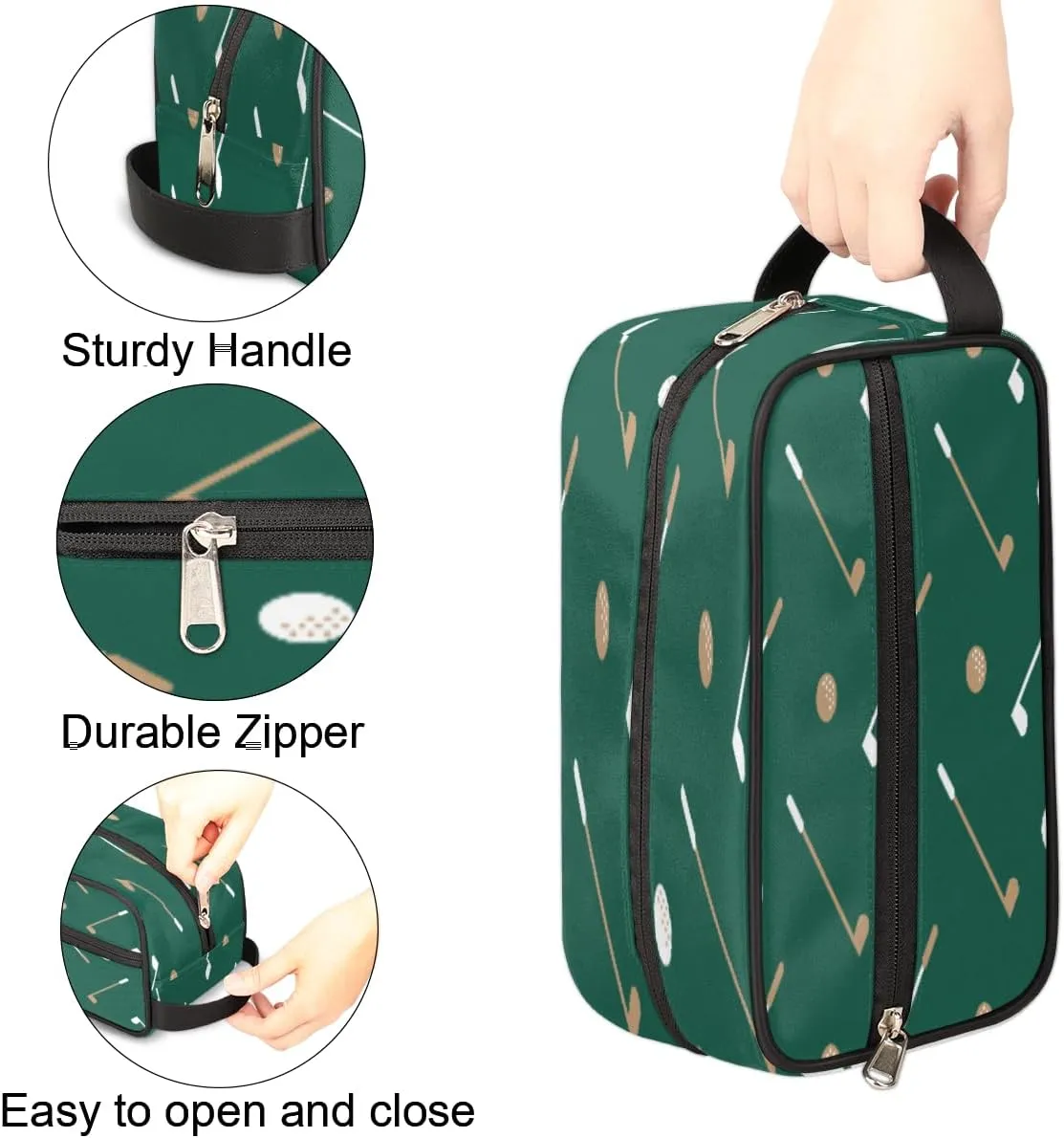 Travel Toiletry Bag for Kids Boys Men Women,Golf Club Sport Waterproof Make up Bag for Travel, Shaving Bag Dopp Kit, Cosmetic Bag-Hangable Makeup Pouch, Men's Bathroom Bag