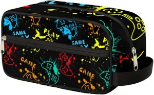 Travel Toiletry Bag for Women Men, Colorful Gamepad Pattern Water-resistant Shaving Bag Video Game Backpack Hanging Dopp Kit Cosmetic Organizer Makeup Bag for Toiletries Accessories